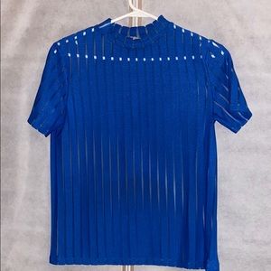 ZARA stripe mesh top